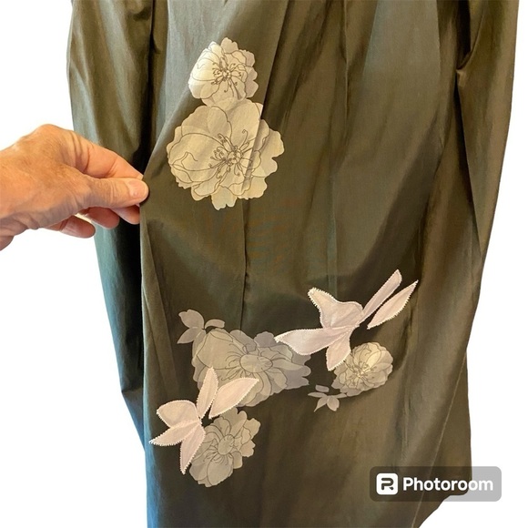 Gap Gray Appliqué Floral Strapless Dress, Womens size 8 - Picture 8 of 12